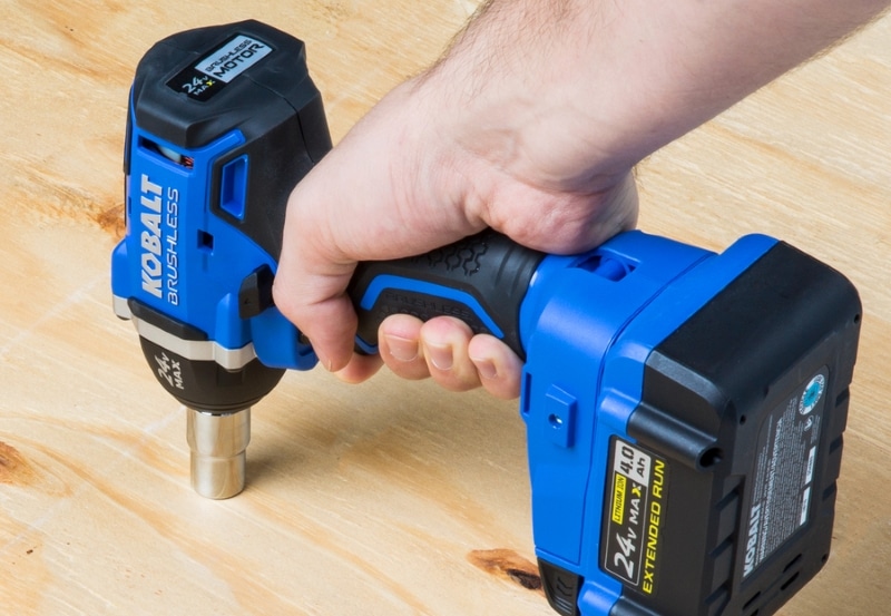 Kobalt Impact Wrench in use